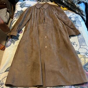 Elegant Tan Suede Trench Coat